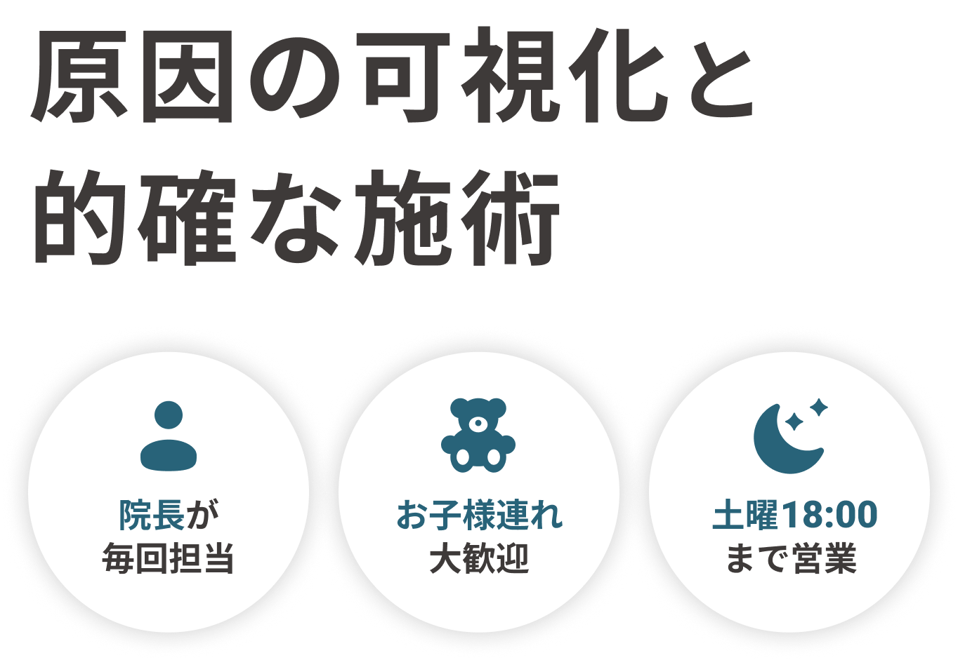 原因の可視化と的確な施術